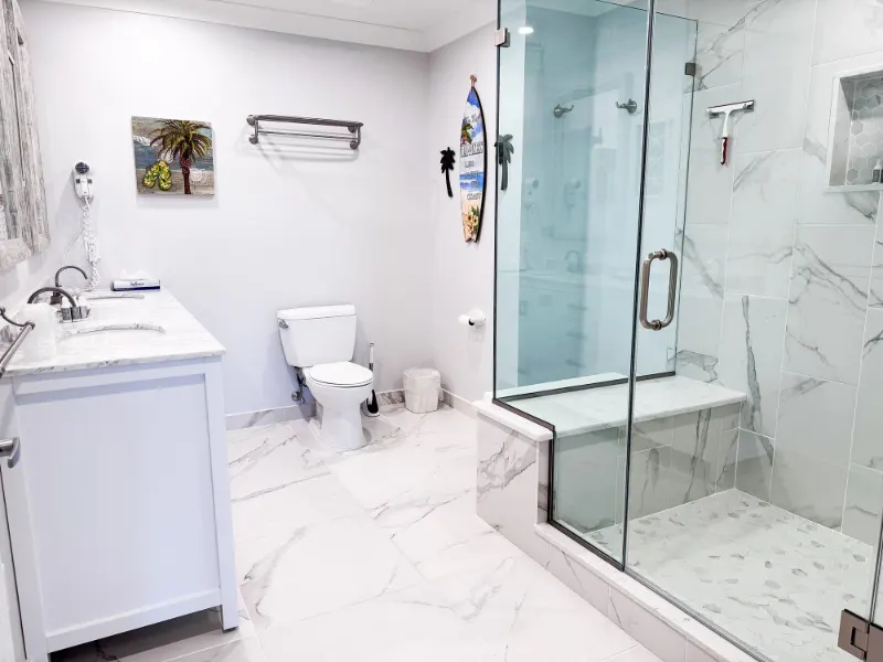 Vista View Penthouse: master bathroom walk in shower