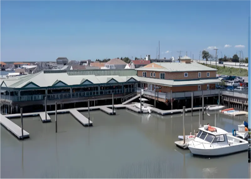 Urie's waterfront marina aerial
