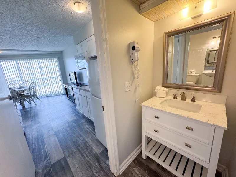 Alea vanity and kitchenette